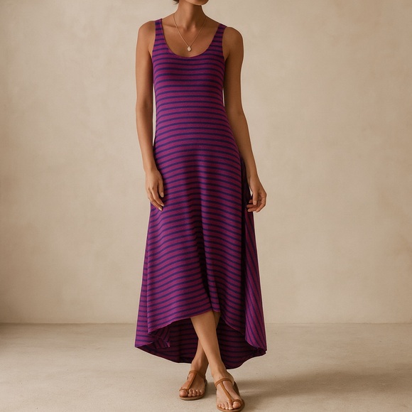 Vineyard Vines Red and Blue Striped Maxi Dress Size S - Picture 1 of 6